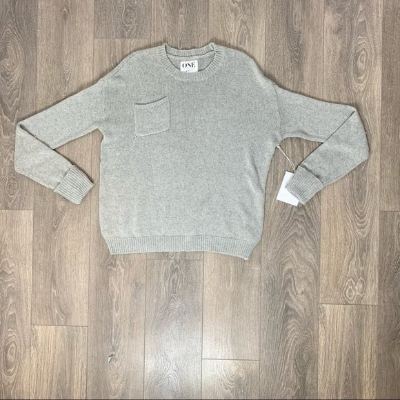 One Teaspoon Classic Cotton Chunky Knit Sweater Gray Marle Oversized Size XXS - Picture 2 of 14